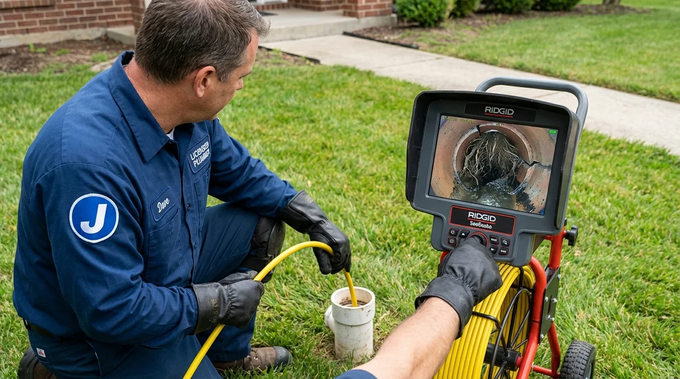 Sewer camera inspection being performed by Johns Plumbing LLC in Lawton
